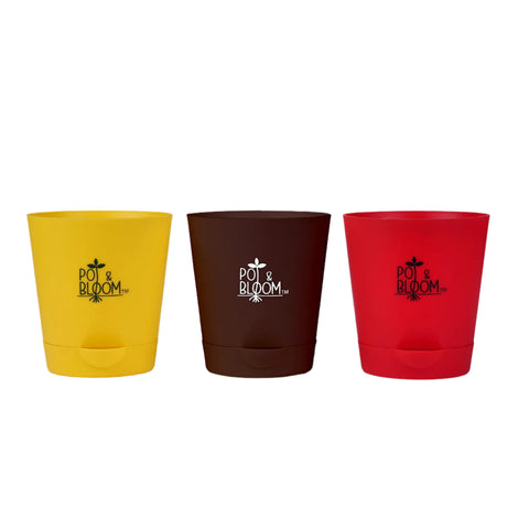 4-inch self-watering Pot - Set of 3
