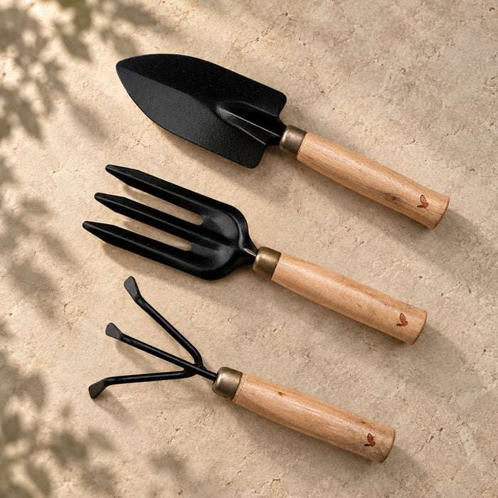 Pot & Bloom Gardening Tools Kit for Home Garden - 3 Pcs Garden Tools Set