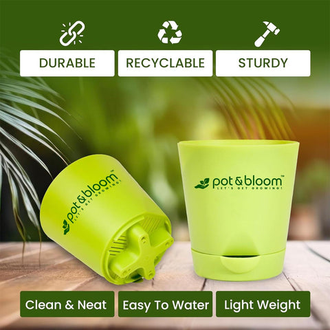 4-inch self-watering Pot - Set of 4